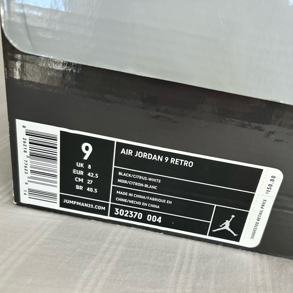 Air Jordan 9 Retro 'Citrus' 302370-004 - Picture 6 of 8